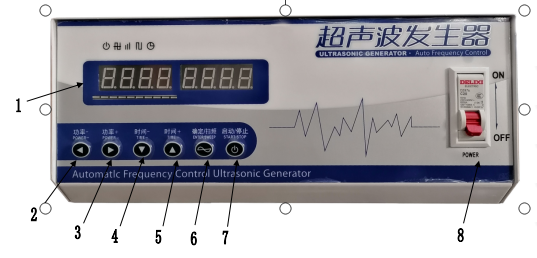 超聲波發(fā)生器面板功能說明